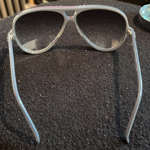 JONES DESIGN PILOT SUNGLASSES, grey plastic frame, made in France, - Picture 7 of 8
